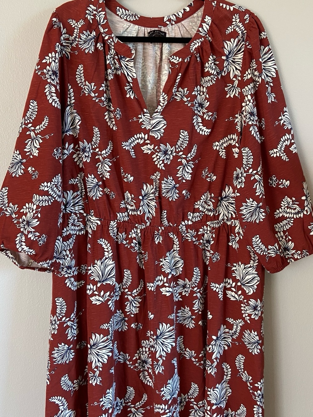 Women's Rust Floral Midi Dress - Lane Bryant Sz 22/24